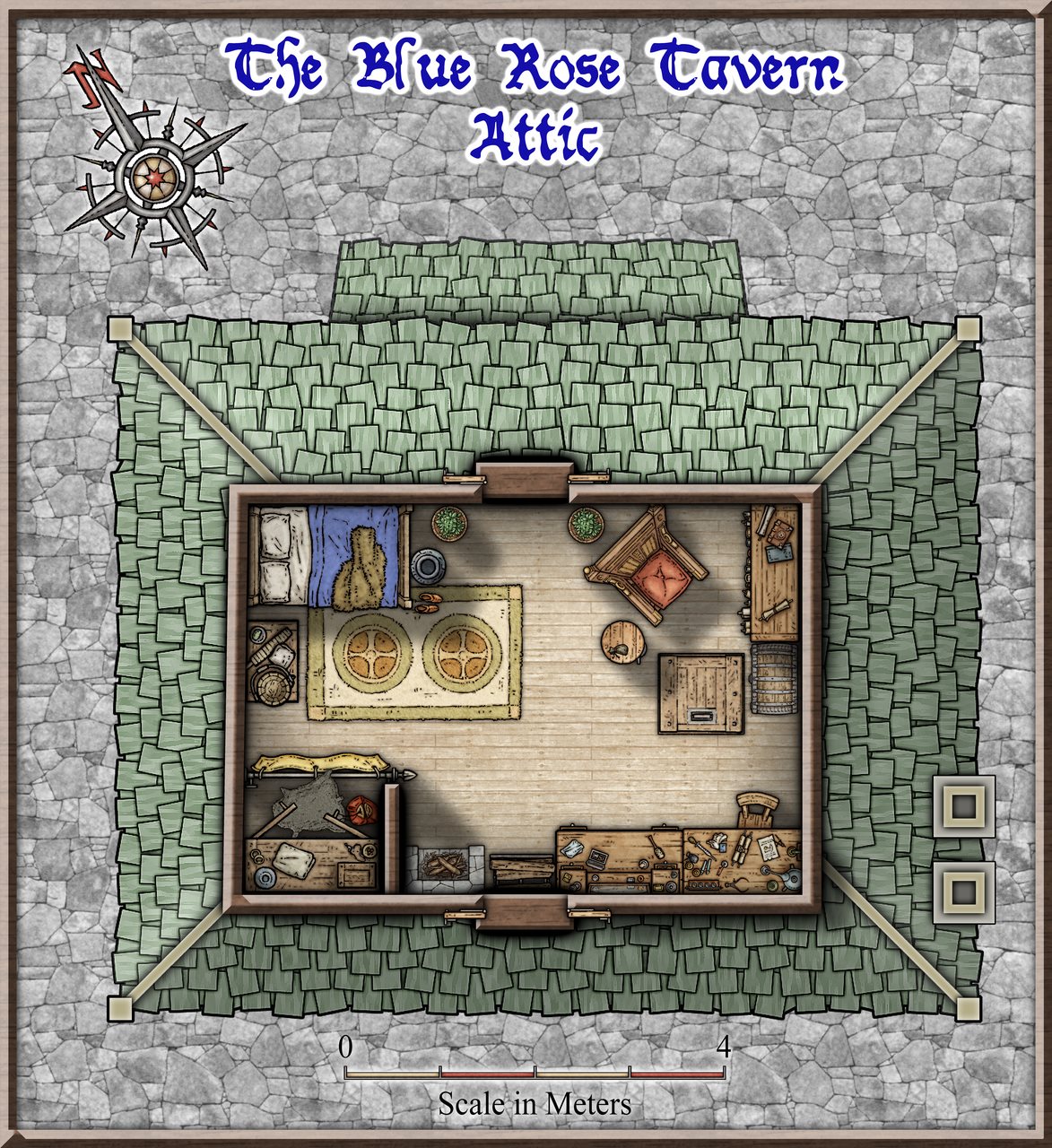 Nibirum Map: blue rose tavern attic by AleD